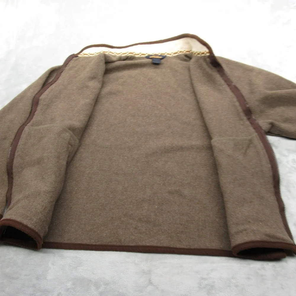 Woolrich Wool Jacket Women XL Brown Aztec Southwestern Trim FullZip READ VTG - Picture 6 of 13